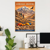 Aconcagua Argentinien - Vintage Reise Poster (Heimbüro)