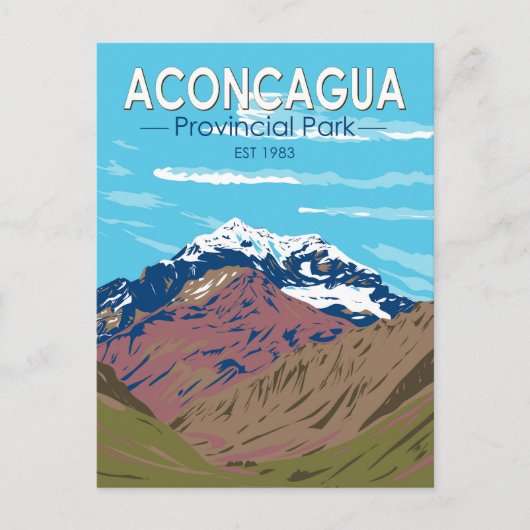 Aconcagua Provincial Park Argentinien Reisen Vinta Postkarte (Vorderseite)
