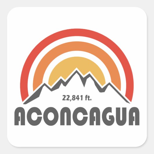 Aconcagua Quadratischer Aufkleber (Vorderseite)