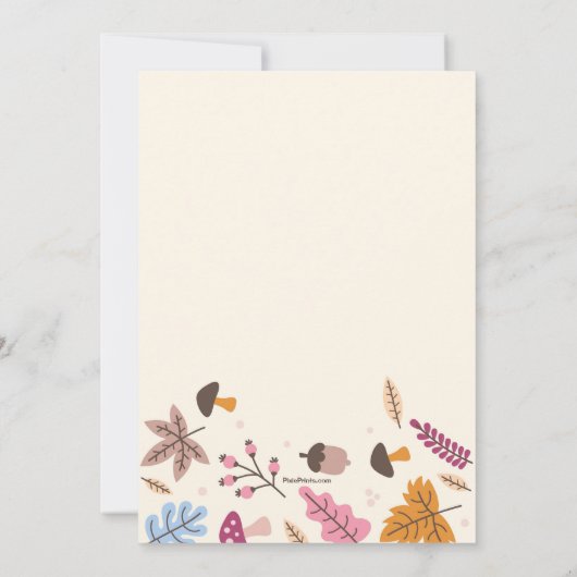 Acorn Baby Shower Einladung (Rückseite)