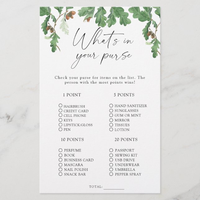 Acorn-Baum - Was ist in deinem Handyspiel? (Vorderseite)