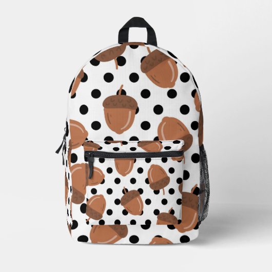 Acorn Black Dots Herbst Y2K Muster Bedruckter Rucksack (Vorderseite)