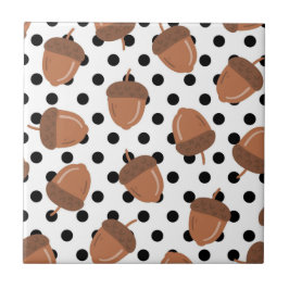 Acorn Black Dots Herbst Y2K Muster Fliese