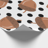 Acorn Black Dots Herbst Y2K Muster Geschenkpapier (Ecke)