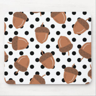 Acorn Black Dots Herbst Y2K Muster Mousepad