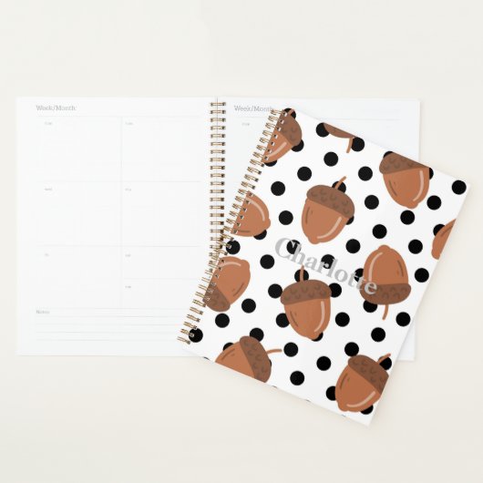Acorn Black Dots Herbst Y2K Muster Planer (Anzeige)