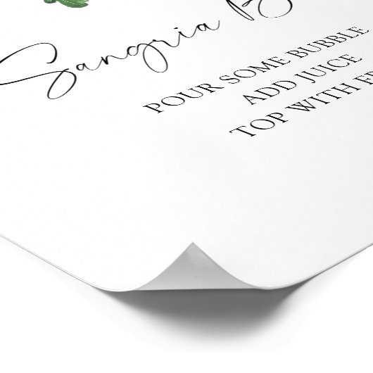 Acorn Blätter Brautparty - Sangria Bar Poster (Ecke)