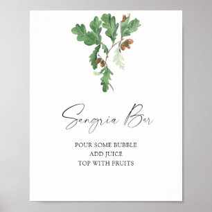 Acorn Blätter Brautparty - Sangria Bar Poster