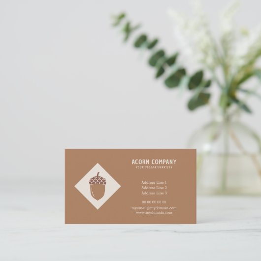 Acorn Brown Business Card Visitenkarte (Stehend Vorderseite)