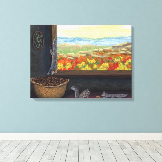 Acorn Diebe Malerei Leinwanddruck (Insitu (Holzboden))