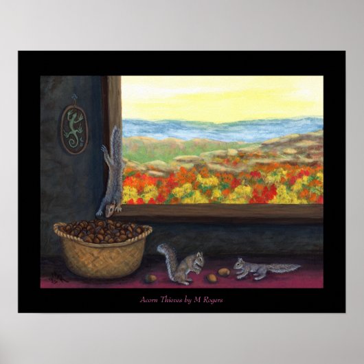 Acorn Dives - Naturkunst Poster (Vorne)