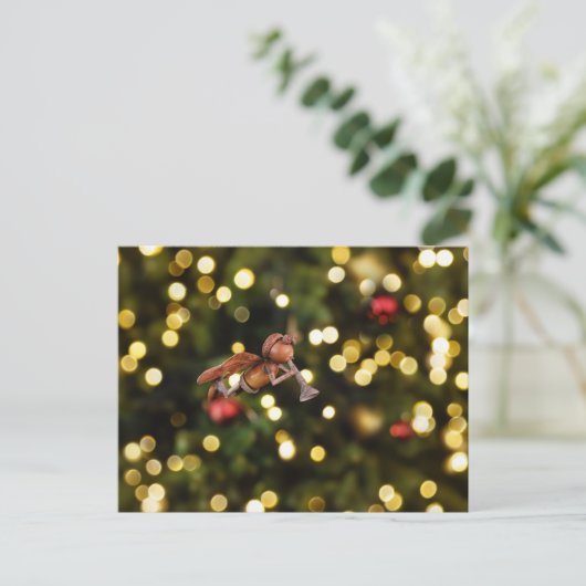 Acorn elf als Weihnachtsengel - Weihnachten Postkarte (Stehend Vorderseite)