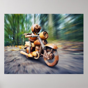Acorn elf auf dem Motorradposter Poster