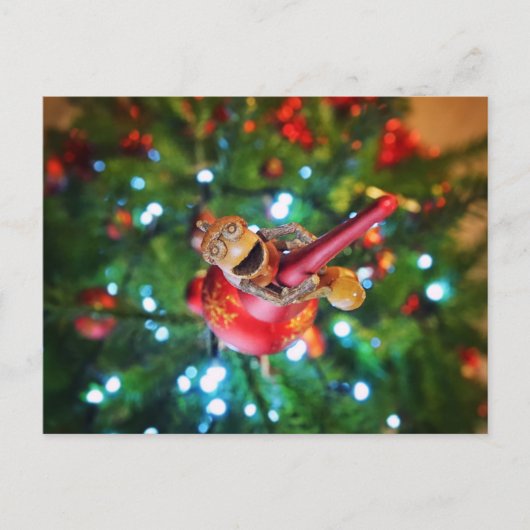 Acorn-Elf auf dem Weihnachtsbaum - Weihnachten Postkarte (Vorderseite)
