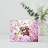 Acorn-Elf auf der Blütenbaum-Postkarte Postkarte (Stehend Vorderseite)