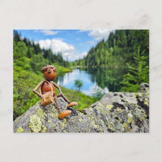 Acorn elf auf der Reise - Sommerpost Postkarte (Vorderseite)