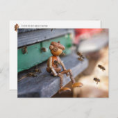 Acorn elf Bienenhalter Federkarte Postkarte (Vorne/Hinten)