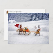 Acorn Elf bringt Geschenke wie den Weihnachtsmann Postkarte (Vorne/Hinten)