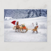 Acorn Elf bringt Geschenke wie den Weihnachtsmann Postkarte (Vorderseite)