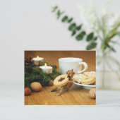 Acorn elf Essen Cookie - Weihnachtskarte Postkarte (Stehend Vorderseite)