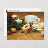 Acorn elf Essen Cookie - Weihnachtskarte Postkarte (Vorne/Hinten)