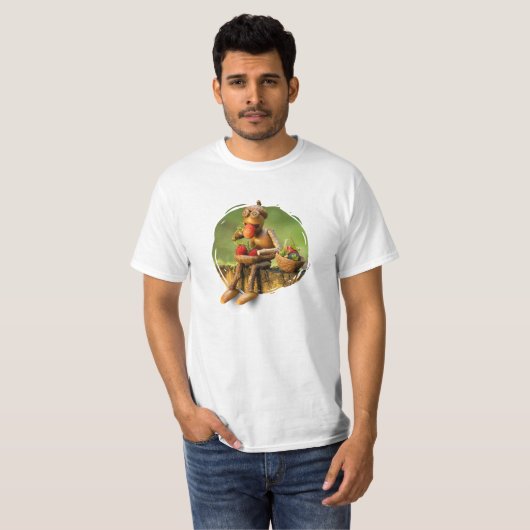 Acorn elf fressen Erdbeeren im Wald T-Shirt (Vorne ganz)