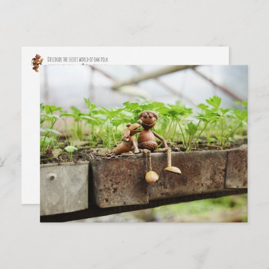 Acorn Elf Frühlingsgärtner Postkarte (Vorne/Hinten)