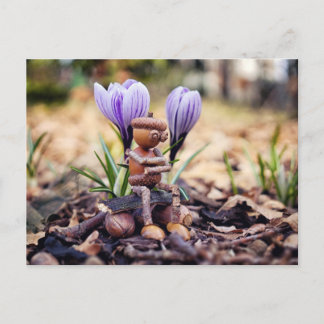 Acorn elf gewartet für die Federpostkarte Postkarte