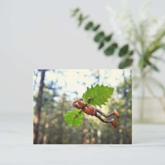 Acorn elf Ikaros Flyer - Postübergabe Postkarte (Stehend Vorderseite)