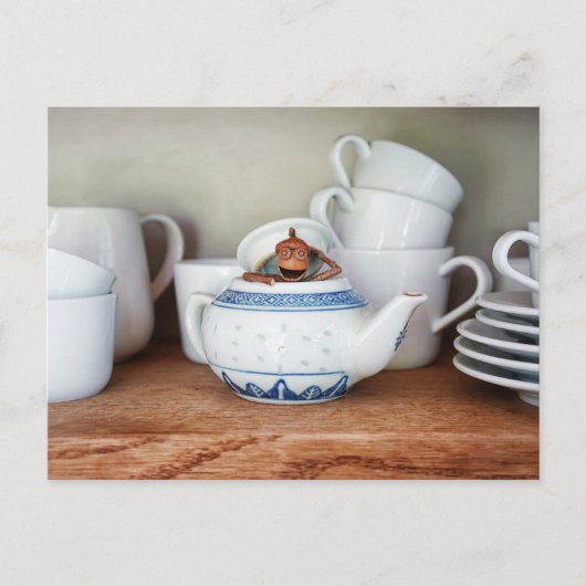 Acorn elf im Teekessel Postkarte (Vorderseite)