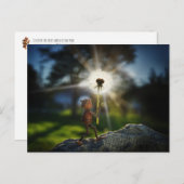 Acorn Elf mit dem hellen Leuchter Postkarte (Vorne/Hinten)