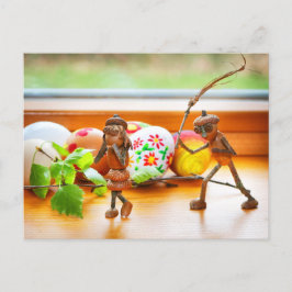 Acorn elf mit Osterstift Ostern Postkarte