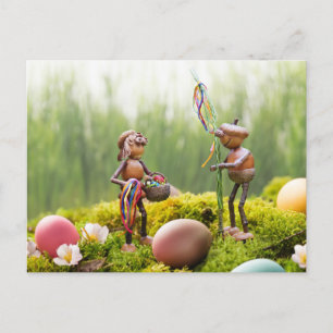 Acorn elf mit Osterstift Ostern Postkarte