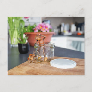 Acorn elf mit seinem Hund in der Küche Postkarte