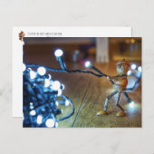 Acorn Elf mit Weihnachtslicht-Ketten - Weihnachten Postkarte (Vorne/Hinten)