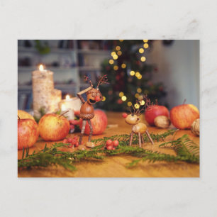 Acorn elf mit Weihnachtsreber Postkarte