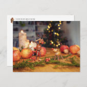Acorn elf mit Weihnachtsreber Postkarte (Vorne/Hinten)