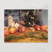 Acorn elf mit Weihnachtsreber Postkarte (Vorderseite)