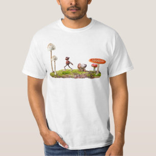 Acorn elf naiv den Wald mit Pilz T-Shirt