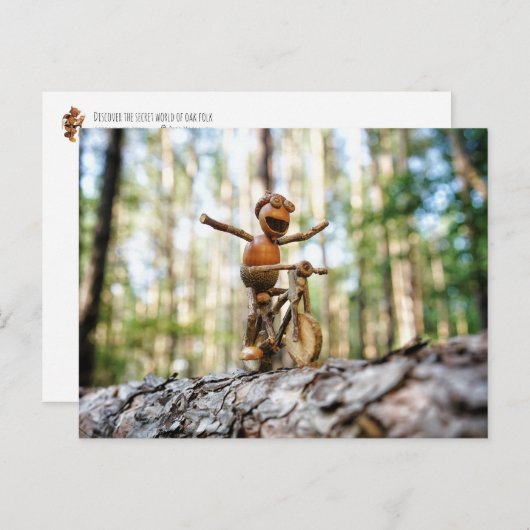 Acorn elf Rad fahren ohne zu halten Postkarte (Vorne/Hinten)