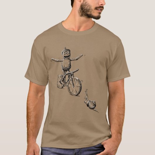 Acorn elf Reiten auf dem T - Shirt des Fahrrads (Vorderseite)