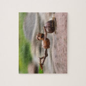 Acorn-Elf-Reiter auf dem Puzzle der Schnecke (Vertikal)