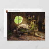 Acorn Elf schlafend in seinem Haus Postkarte (Vorne/Hinten)