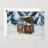 Acorn Elf sitzend im Winter auf der Toilette Postkarte (Vorne/Hinten)