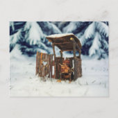 Acorn Elf sitzend im Winter auf der Toilette Postkarte (Vorderseite)