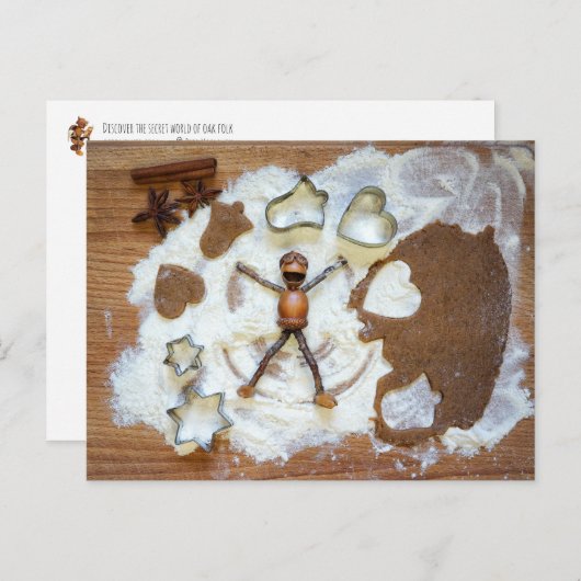 Acorn-Elfen als Schneegel - Weihnachten Postkarte (Vorne/Hinten)