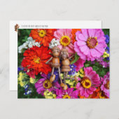 Acorn-Elfen auf dem Spray von Blume auf der Postka Postkarte (Vorne/Hinten)