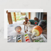 Acorn Elfen dekorieren Ostereier Ostern Postkarte (Vorne/Hinten)