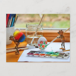 Acorn Elfen dekorieren Ostereier Ostern Postkarte