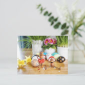 Acorn Elfen mit Ostereiern Ostern Postkarte (Stehend Vorderseite)